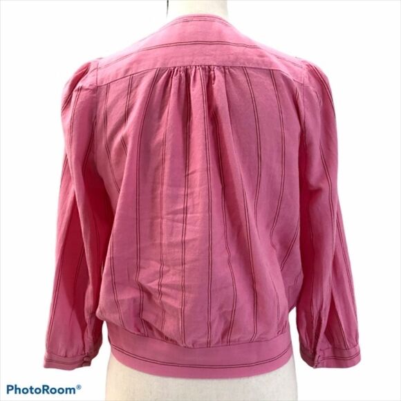 Madewell Faux Wrap Top with Deep V-Neck - Picture 4 of 8